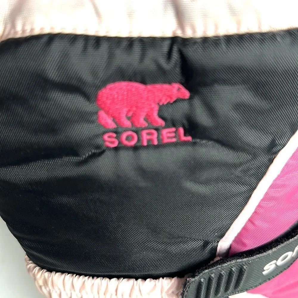 Sorel Youth Flurry Weather Resistant Snow Boot Pink Black size US 4 (22 cm)